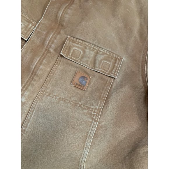 Carhartt Men Vintage C26 BRN 2XL Regular Barn Coat Tan Brown Quilted Arctic Togg - Picture 3 of 16